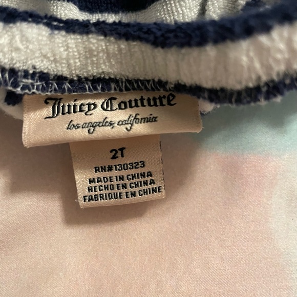 Juicy Couture Navy Blue & White Striped Terry Cloth Jumper - Toddler Size 2T - Picture 5 of 6